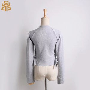 Col rond Manches Raglan <span class=keywords><strong>Tendance</strong></span> Éponge Personnalisé <span class=keywords><strong>Pull</strong></span> Exclusif Tunique Sweat À Capuche Femmes Avec Corde - Product Image 5