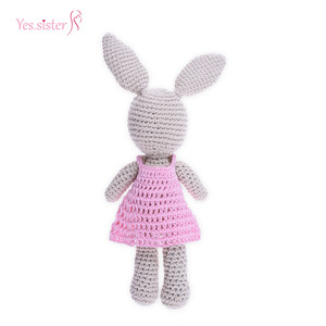 Rose Robe Personnalisé À La Main Bébé Jouets Animaux Amigurumi <span class=keywords><strong>Lapin</strong></span> - Product Image 2