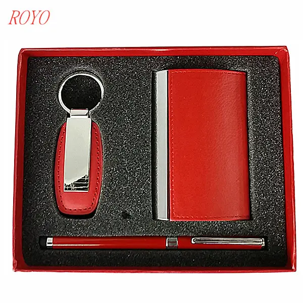 Promotional Logo customization Touch pen with card holder&key chain customized logo gift pen set