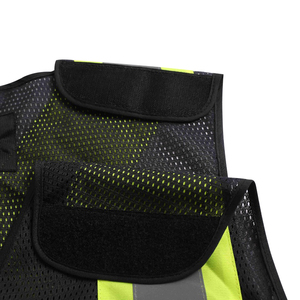 Schwarz Serie ANSI Class2 Zurück Kreuz Sicherheit Weste Stoff Hallo Nämlich Sicherheit Weste - Product Image 6