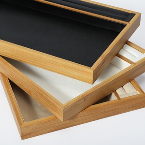 bambú de madera maciza jade contra pantalla accesorios Gran bandeja de joyería de la <span class=keywords><strong>mira</strong></span> de almacenamiento pantalla bandeja - Product Image 5
