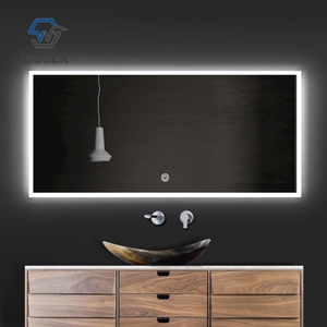 Rectangular LED Backlit <strong>Bathroom</strong> Mirror Digital <strong>Clock</strong> for Hotel Vanity Powder Room Home Decor Wholesale - Product Image 6