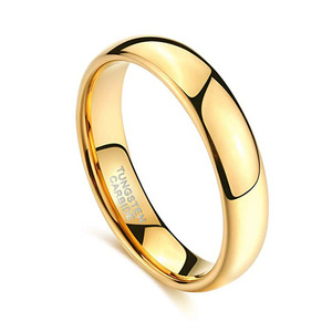 Anillo de Boda de Oro de 18k Chapado en Oro Pulido de Alta Calidad al por Mayor, Anillos de Boda Clásicos Minimalistas de 4mm, Grabados Personalizados para Él y Ella - Product Image 3