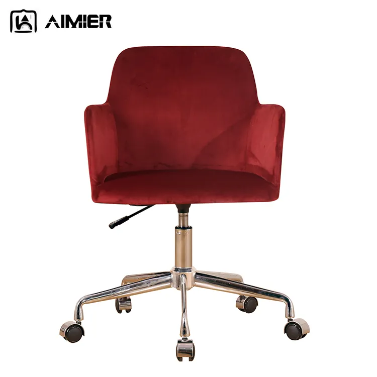 Cómoda roja acento sillas para la habitación de tela de alta calidad de ocio silla giratoria