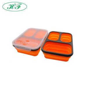 Pliable <span class=keywords><strong>3</strong></span> compartiment En Silicone Pliable Boîte à <span class=keywords><strong>Bento</strong></span> - Product Image 4
