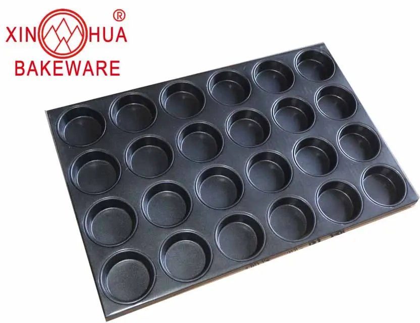 Antiadherente de aluminio-acero para hornear 24 mini Copa Magdalena muffin pan para uso industrial