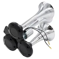 Triple Powerful Chrome Air Pressure Horn, 6 Pipe, 12V