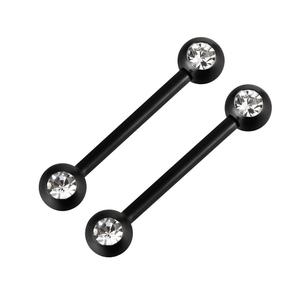 <span class=keywords><strong>Double</strong></span> <span class=keywords><strong>Piercing</strong></span> chirurgical pour mamelon, 2 pièces de bijoux en acier CZ, cloche droite - Product Image 5