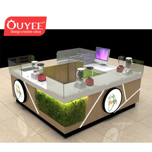 Fabricante de Mostradores para Cafeterías y Bares, Diseño Personalizado de <span class=keywords><strong>Kiosco</strong></span> de Café Interior de Madera para Centros Comerciales - Product Image 2