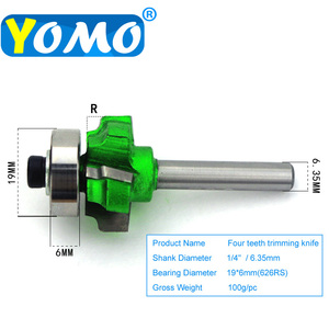 1/4 "vástago 6,35mm fresa cuchillo de corte madera PVC borde cara recortadora carpintería enrutador broca - Product Image 5
