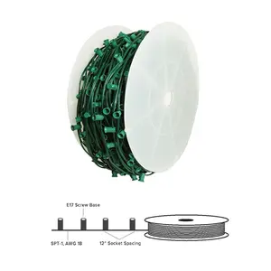 12'' Spacing 1000ft Christmas Light String Cord C9 LED String With Socket