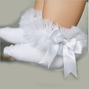 Maglia del merletto dei calzini corti Calzini Del Bambino Delle Ragazze <span class=keywords><strong>Con</strong></span> Legame di Arco Del Merletto Dell'increspatura Della Principessa Del Cotone Calzino - Product Image 4