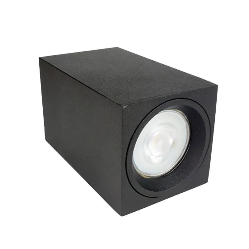 Aluminum Black GU10 or COB Surface Mounted Square Downlight LED Spotlight
