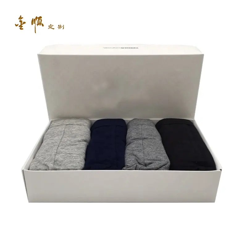 Wholesale Custom Logo Clothing Tshirt Plastic Packaging Box Mens Soft Cotton Underwear Boxers Shorts Briefs Paper Box