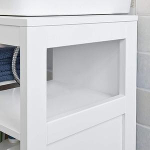 <span class=keywords><strong>Meuble</strong></span> de salle de bain <span class=keywords><strong>sous</strong></span> évier blanc avec étagère et vanités de salle de bain à double <span class=keywords><strong>porte</strong></span> <span class=keywords><strong>coulissante</strong></span> en bois - Product Image 4