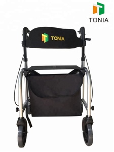TONIA Aluminum Rollator Walker and Disability <strong>Walking</strong> <strong>Aid</strong> <strong>with</strong> <strong>Seat</strong> for Elderly TRA08A - Product Image 3