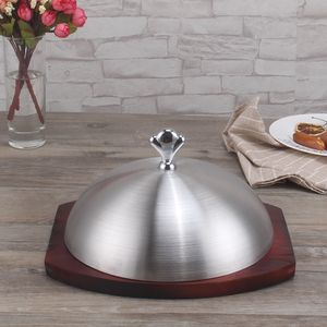 Couverture de plat en acier inoxydable, couronne de bœuf, style rond à la main, plat de steak, couverture alimentaire - Product Image 6