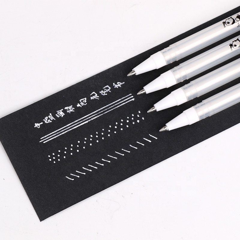 Ручка с белыми гелевыми чернилами для художника, черные документы, дизайн для рисования, иллюстрация, подарок для детей и взрослых