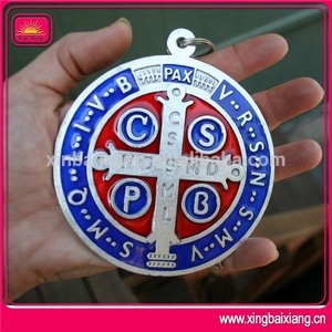 Venta al por mayor de <span class=keywords><strong>San</strong></span> <span class=keywords><strong>Benedicto</strong></span>, Buda medalla de plata de metal - Product Image 2