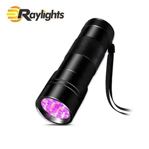 UV Blacklight Flashlights Detector 12 Leds 395nm Aluminum Alloy IP65 Emergency Dry Battery AAA Led Uv