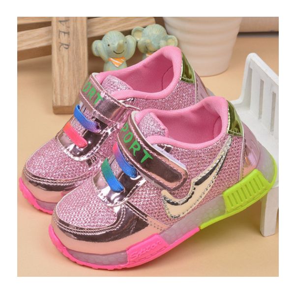 Детские беговые кроссовки со светодиодной подсветкой, разноцветная обувь