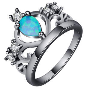 Apoyo dropshipping. exclusivo. De forma Real anillo de ópalo chapado en oro negro de <span class=keywords><strong>la</strong></span> joyería de las mujeres anillos - Product Image 3