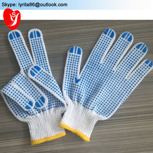 Guantes de Algodón con Puntos de Goma Antideslizantes, Equipo de Protección Personal, Guantes de PVC Blancos con Puntos, Precio Más Bajo - Product Image 4