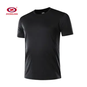 Camiseta de compressão para academia, camiseta de manga longa lisa barata para ginástica