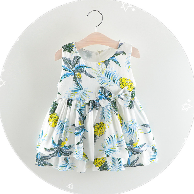 Девочки Хлопок Лето Детские платья 2019 без рукавов платье лето девушка