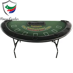 Premium 72 inch Reinforced Metal Legs Plastic Cup Holders BlackJack Poker Table