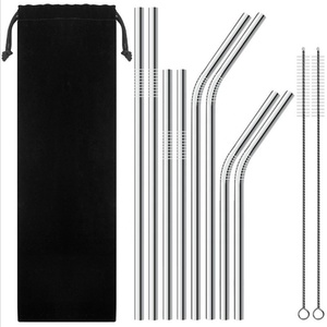 Ensemble de pailles réutilisables en acier inoxydable de qualité alimentaire, pour smoothie, à boire, en métal, <span class=keywords><strong>prix</strong></span> d'usine, 304 - Product Image 1