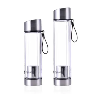 Wholesale clear plastic water bottle portable leak proof tea infuser with Stainless Steel lid bottles