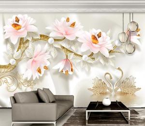 ZHIHAI-papel tapiz para decoración del hogar, impermeable, con estampado de flores ignífugas, 8d, superficie en relieve, 3d, <span class=keywords><strong>restaurante</strong></span> tailandés - Product Image 3