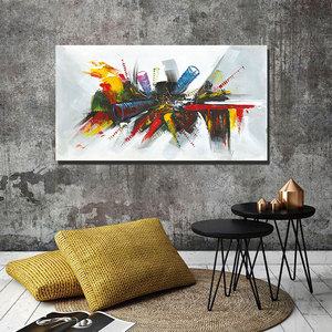 Cuadro Pintura Abstracto Sobre Lienzo Pintado a <span class=keywords><strong>Mano</strong></span> <span class=keywords><strong>de</strong></span> Colorida Arte Moderna Decoración por Hogar S M Marco o Sin Marco - Product Image 1