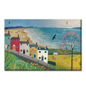 Home Decor Wall Art Moderne Kleurrijke Vreugdevolle Zee Olie Lente Landschap Schilderijen