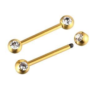 <span class=keywords><strong>Double</strong></span> <span class=keywords><strong>Piercing</strong></span> chirurgical pour mamelon, 2 pièces de bijoux en acier CZ, cloche droite - Product Image 3