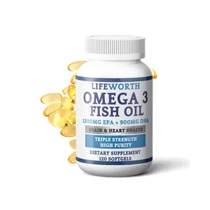 Lifeworth cápsulas de óleo de peixe ômega-3 ômega 3-6-9 1280 mg