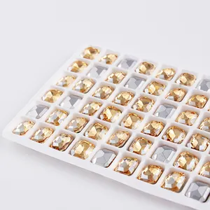 K9 Glass Rectangle Fancy Stone Beads Colorful Crystal Rhinestone Accessories for Jewelry Garment making