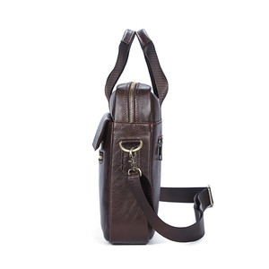 fábrica de cuero de vaca de los hombres bolsas de ordenador portátil maletín bolsos baratos importados de China al por mayor - Product Image 3