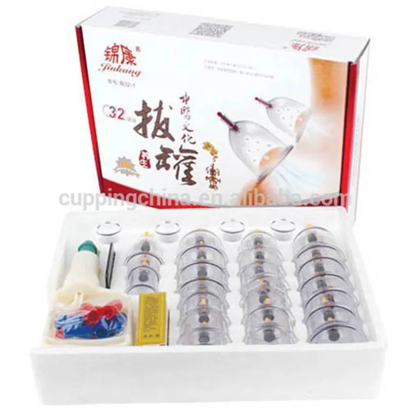 Набор китайских банок Hijama, Набор вакуумных банок, 32 чашки с терапией баночками Guasha
