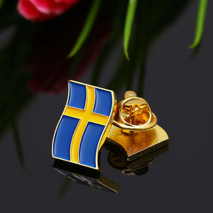새로운 디자인 주문 금속 아연 합금 금 사기질 국가 깃발 접어젖힌 옷깃 핀 - Product Image 3
