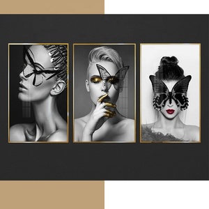 Hotel Casa decoración de perfil de aluminio de la pared, pared arte pintura del 3d de vidrio de impresión pintura mural - Product Image 5