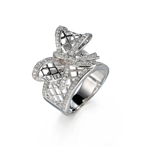 SR01297 Kenturay <span class=keywords><strong>bien</strong></span> fabricante de joyas de plata de piedras preciosas hueco Bowknot forma de anillo para <span class=keywords><strong>las</strong></span> <span class=keywords><strong>niñas</strong></span> - Product Image 1