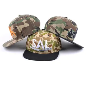 Simple Camp Style Custom Lightweight Digital Camo 3D Embroidered Snapback Camouflage Caps