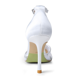 Scarpe da donna <span class=keywords><strong>con</strong></span> tacco a punta scarpe comfort sandali <span class=keywords><strong>con</strong></span> tacco pizzo bianco signore <span class=keywords><strong>tacchi</strong></span> 2021 scarpe da sposa da sposa - Product Image 4