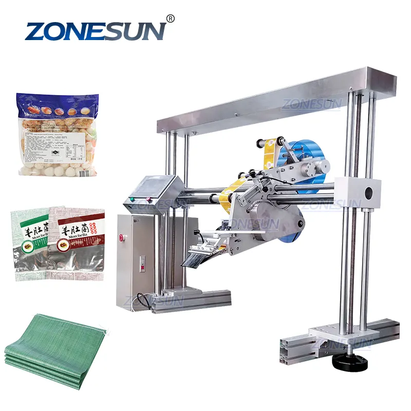 Zonesun ZS-TB853 Stiker Meja Datar Otomatis Pelabelan Mesin untuk Buku Piring Kotak Karton