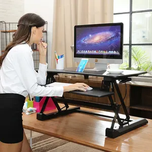 Sit-stand workstation standing desk converter for laptop