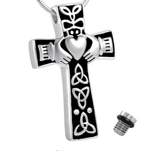 Joyería de la cremación de la Cruz Celta Claddagh urna COLLAR COLGANTE acero inoxidable para los hombres <span class=keywords><strong>y</strong></span> las mujeres <span class=keywords><strong>pap</strong></span>á mamá - Product Image 1
