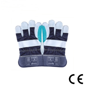 Guantes de lona de piel de vaca, resistentes, reforzados, para trabajo - Product Image 3