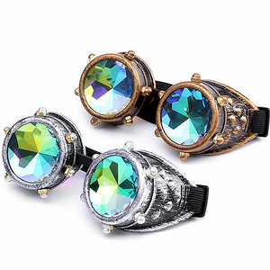 Occhiali da sole personalizzati da uomo con lenti colorate Punk occhiali Rave Festival Party occhiali da sole Steampunk <span class=keywords><strong>caleidoscopio</strong></span> - Product Image 2